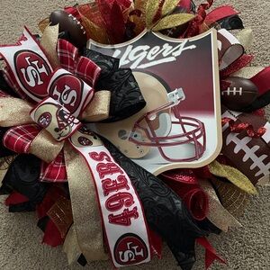 San Francisco 49ers Sport Wreath with Red and Gold Accents
